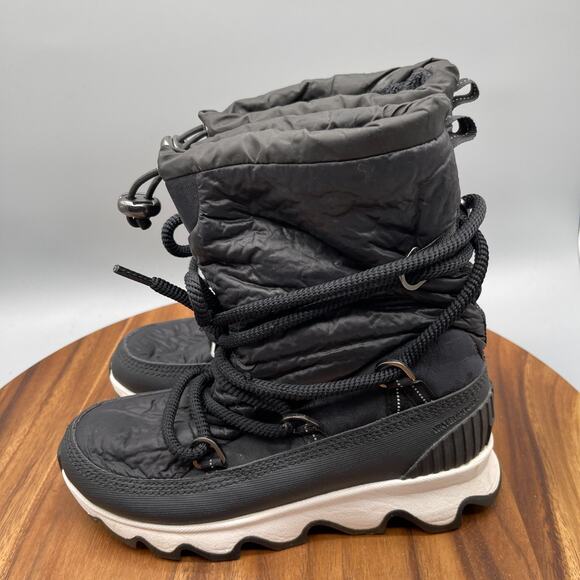 Sorel Kinetic Boots Womens Size 6 Black Waterproof Insulated Snow Winter Shoes - Picture 3 of 8